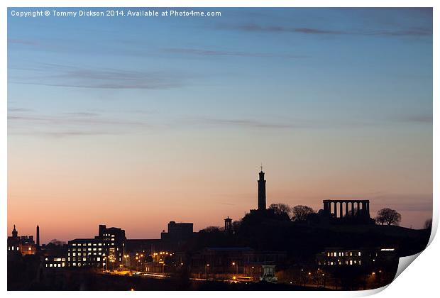 Majestic Edinburgh Skyline Print by Tommy Dickson