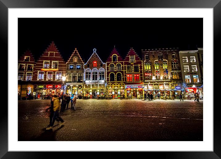 Christmas In Bruges Framed Mounted Print by Malcolm Wood