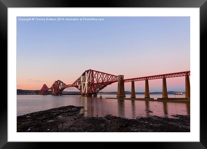 Forth Rail Bridge in Sunset Glory Framed Mounted Print by Tommy Dickson