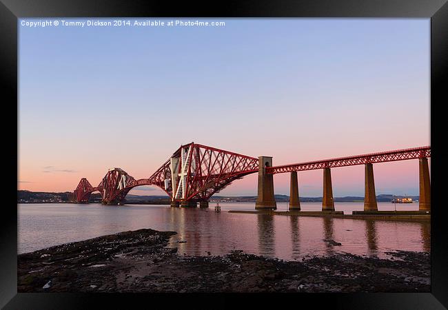 Forth Rail Bridge in Sunset Glory Framed Print by Tommy Dickson