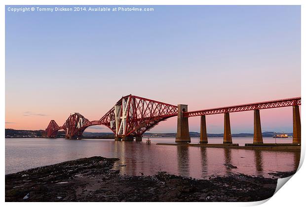 Forth Rail Bridge in Sunset Glory Print by Tommy Dickson