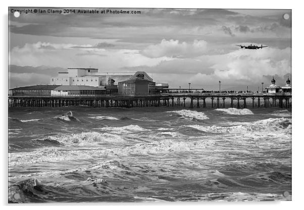 Bomber over the pier Acrylic by Ian Clamp