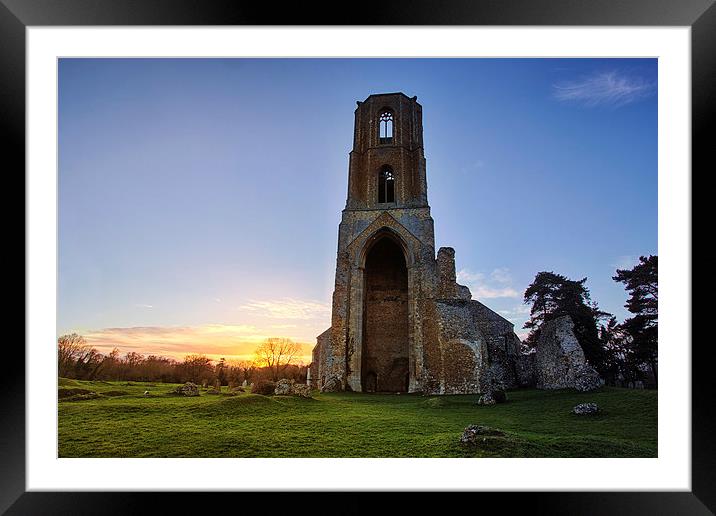 Wymondham Abbey sunset Framed Mounted Print by Mark Bunning
