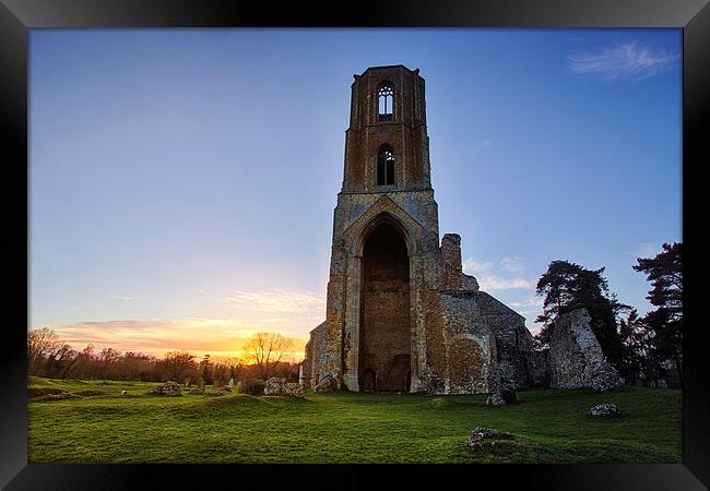 Wymondham Abbey sunset Framed Print by Mark Bunning