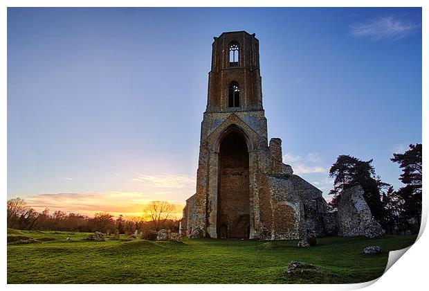 Wymondham Abbey sunset Print by Mark Bunning