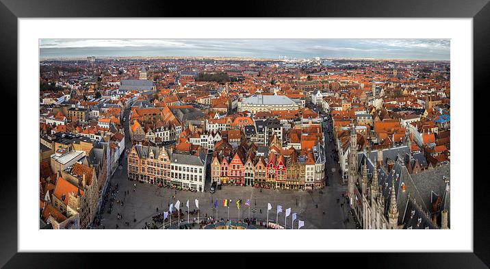 Ariel View of Bruges Framed Mounted Print by Malcolm Wood