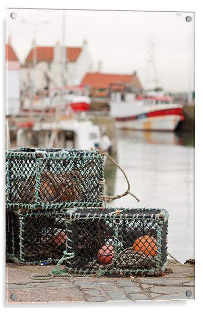 Pittenweem Harbour. Acrylic by Tommy Dickson