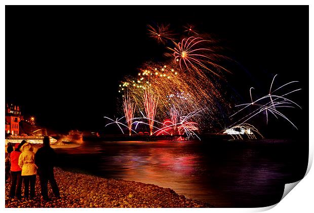 Cromer newyears day fireworks Print by Mark Bunning