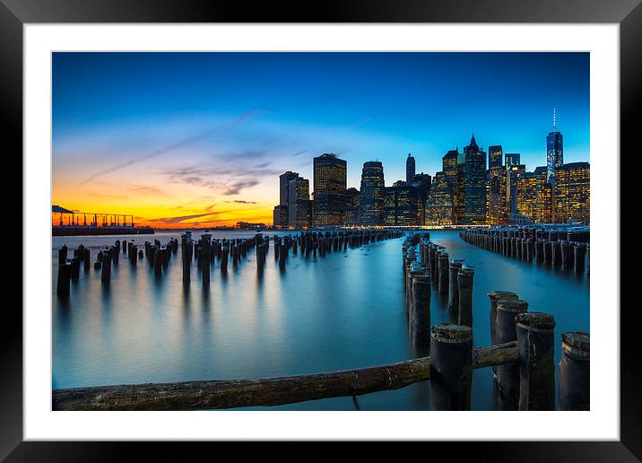 Downtown Sunset Framed Mounted Print by Kevin Ainslie