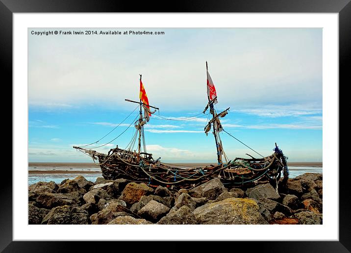 The Driftwood Pirate ship ‘Grace Darling’. Framed Mounted Print by Frank Irwin