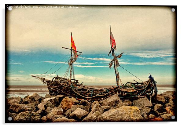 The Driftwood Pirate ship ‘Grace Darling’. Acrylic by Frank Irwin