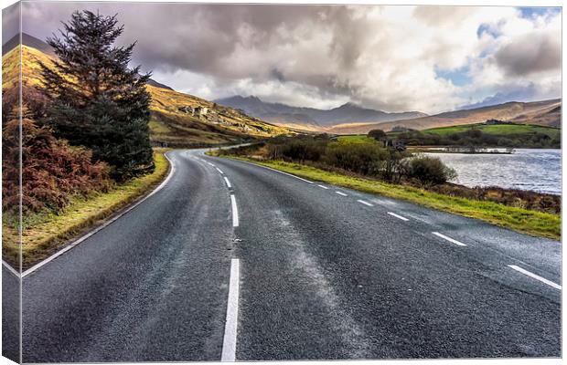 Mountain Road Snowdonia Wales Canvas Print by Adrian Evans
