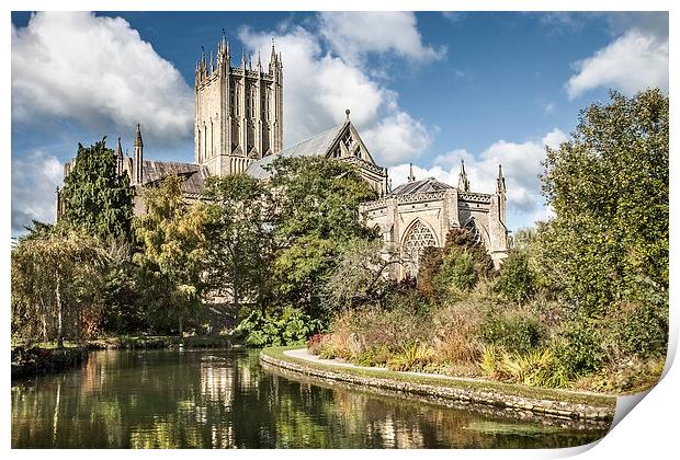 Wells Cathedral Reflections Print by Christine Smart