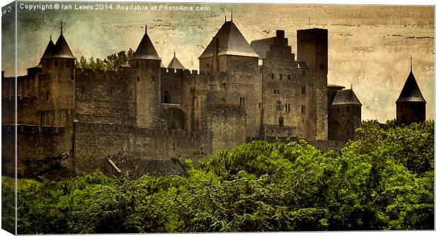 Towers of Carcassonne Canvas Print by Ian Lewis