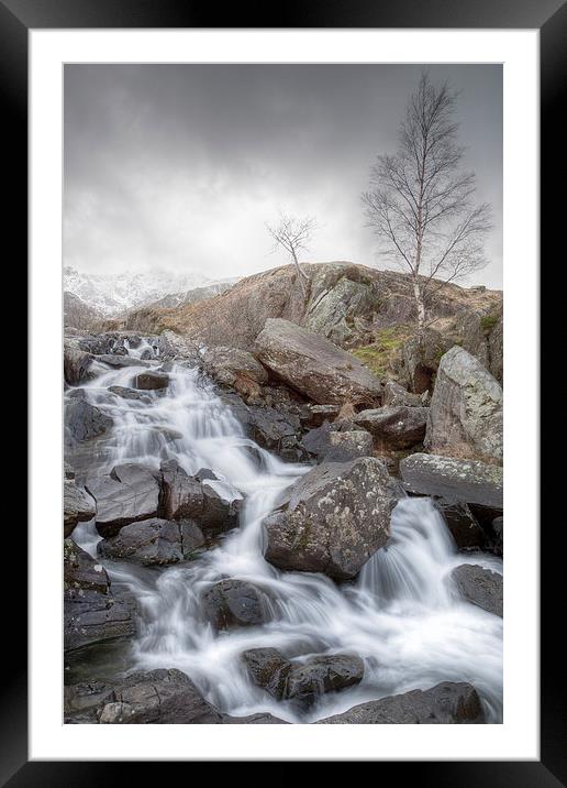 A Winter Waterfall Framed Mounted Print by Christine Smart