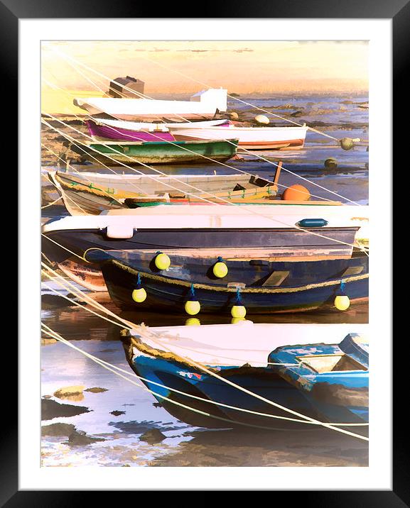 Boats at Folketone Harbour Kent Framed Mounted Print by Susan Sanger