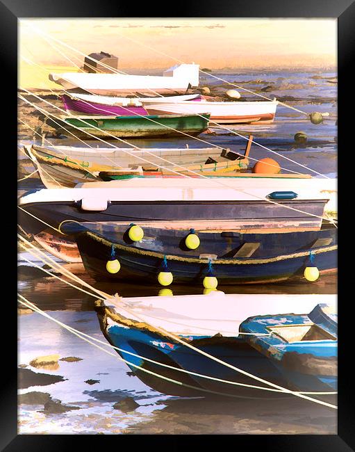 Boats at Folketone Harbour Kent Framed Print by Susan Sanger