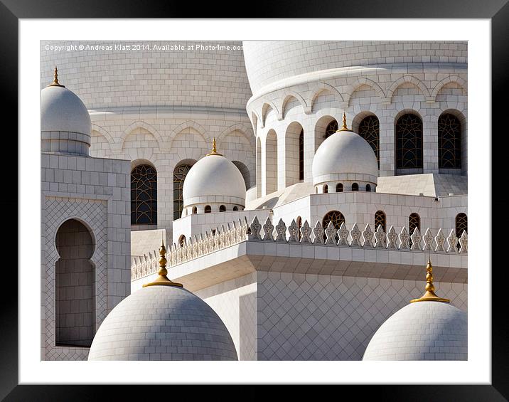 Sheikh Zayed Mosque, Abu Dhabi Framed Mounted Print by Andreas Klatt