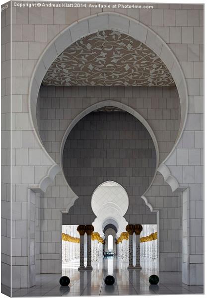 Sheikh Zayed Mosque, Abu Dhabi Canvas Print by Andreas Klatt