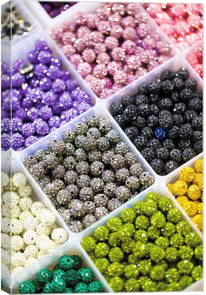 Coloured Beads Canvas Print by David Yeaman