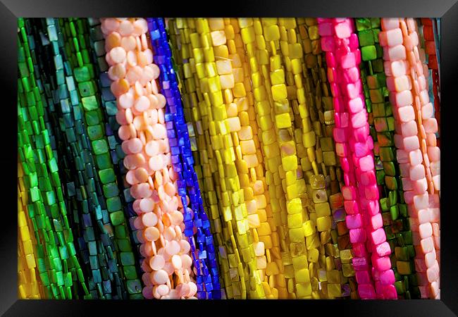 Colourful Beaded Bracelets Framed Print by David Yeaman