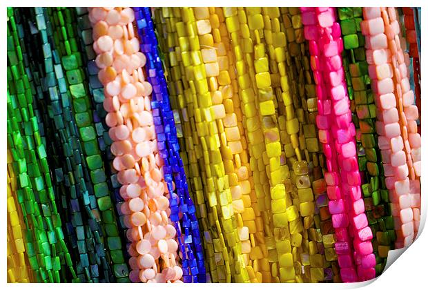 Colourful Beaded Bracelets Print by David Yeaman