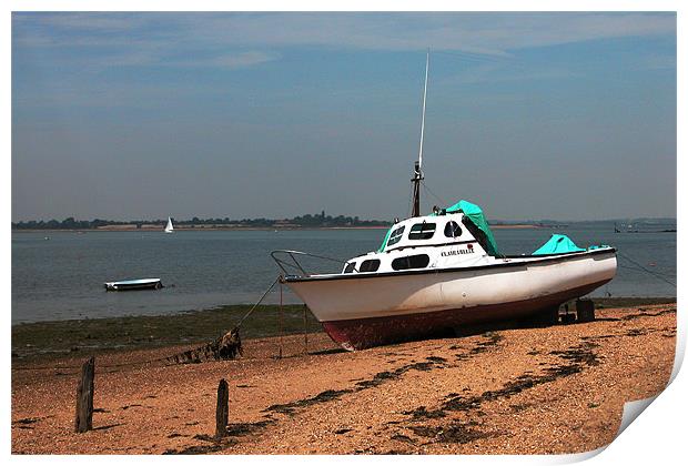 BOAT ON BEACH AT ST.OSYTH,ESSEX Print by Ray Bacon LRPS CPAGB
