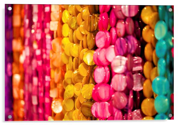 Colourful Beaded Bracelets Acrylic by David Yeaman