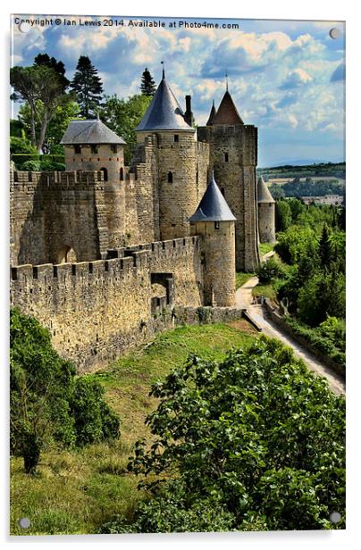 Carcassonne City Walls Acrylic by Ian Lewis