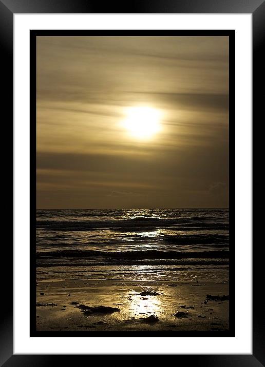 sunset on sand Framed Mounted Print by jane dickie