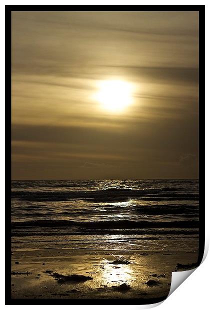 sunset on sand Print by jane dickie