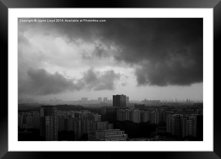 View of Singapore with clouds Framed Mounted Print by J Lloyd