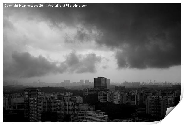 View of Singapore with clouds Print by J Lloyd