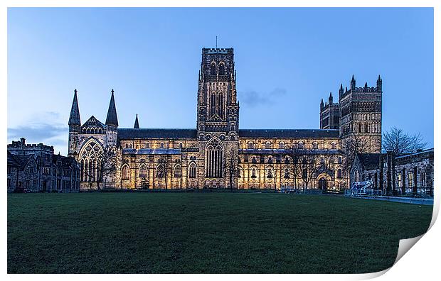 Durham Cathedral By Night Print by Philip Pound