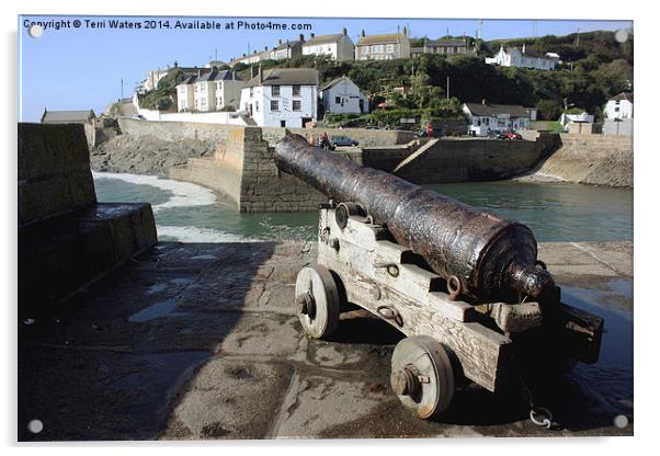 Porthleven Cannon Acrylic by Terri Waters