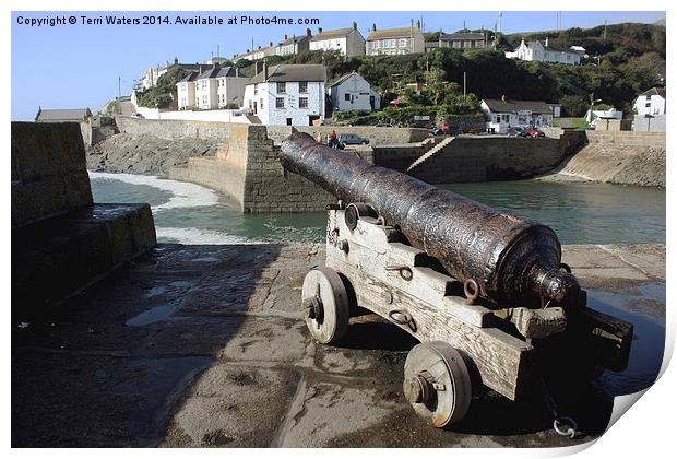 Porthleven Cannon Print by Terri Waters