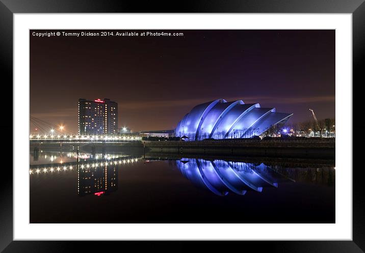 Illuminated Armadillo on Glasgows Riverside Framed Mounted Print by Tommy Dickson