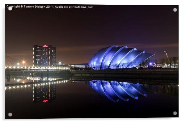 Illuminated Armadillo on Glasgows Riverside Acrylic by Tommy Dickson