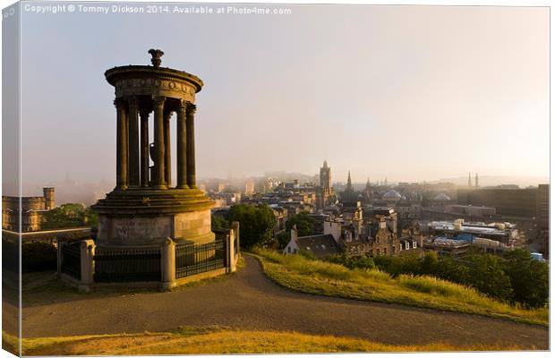 Sunset over Old Edinburgh Canvas Print by Tommy Dickson