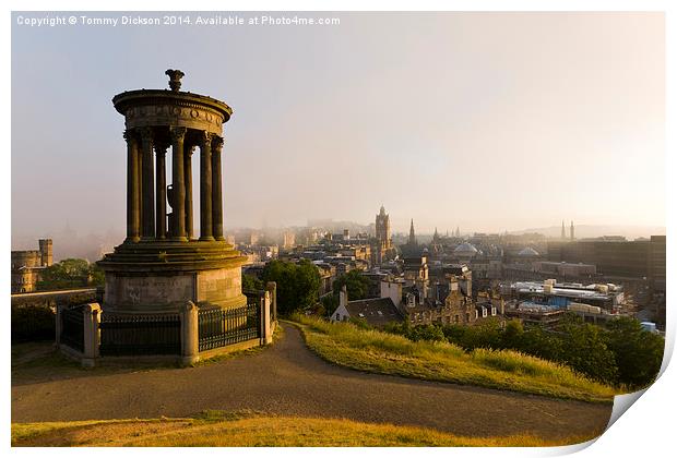 Sunset over Old Edinburgh Print by Tommy Dickson