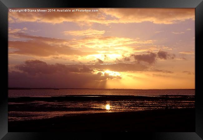 West Mersea Sunset Framed Print by Diana Mower