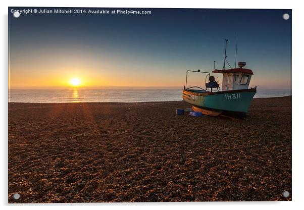 Aldeburgh Sunrise Acrylic by Julian Mitchell