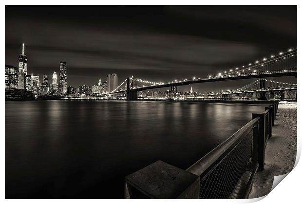 Brooklyn Bridge & Manhattan. Print by Kevin Ainslie