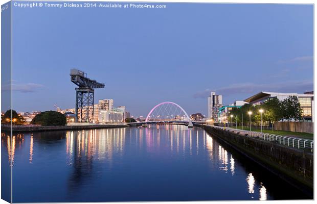 Glasgows Vibrant Night Skyline Canvas Print by Tommy Dickson