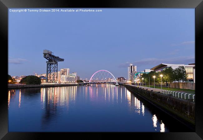 Glasgows Vibrant Night Skyline Framed Print by Tommy Dickson