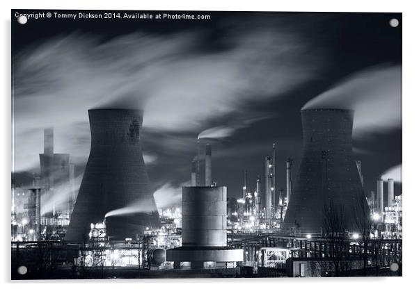 Grangemouth Oil Refinery, Scotland. Acrylic by Tommy Dickson
