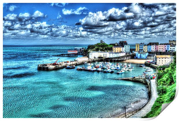 Tenby Harbour Painterly Print by Steve Purnell