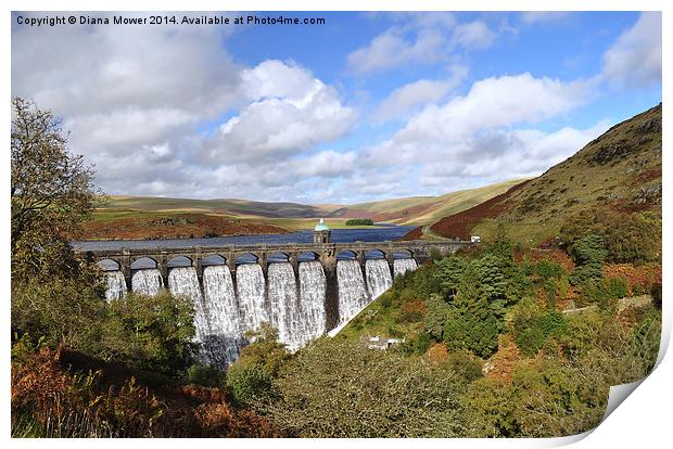 Craig Goch Dam Elan Valley Wales Print by Diana Mower