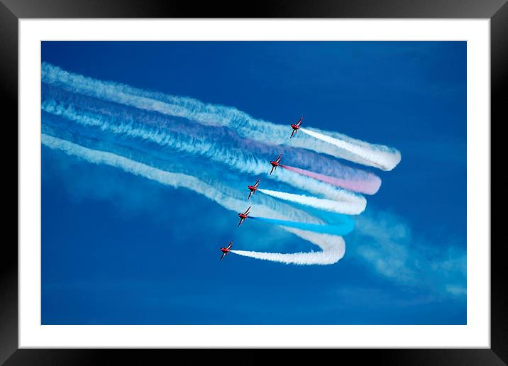 Red Arrows Formation Turn Framed Mounted Print by James Innes