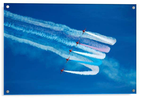 Red Arrows Formation Turn Acrylic by James Innes